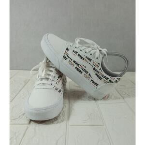 Vans Women's Sneakers Ward Pride Love Wins White Glitter Skate Size 6